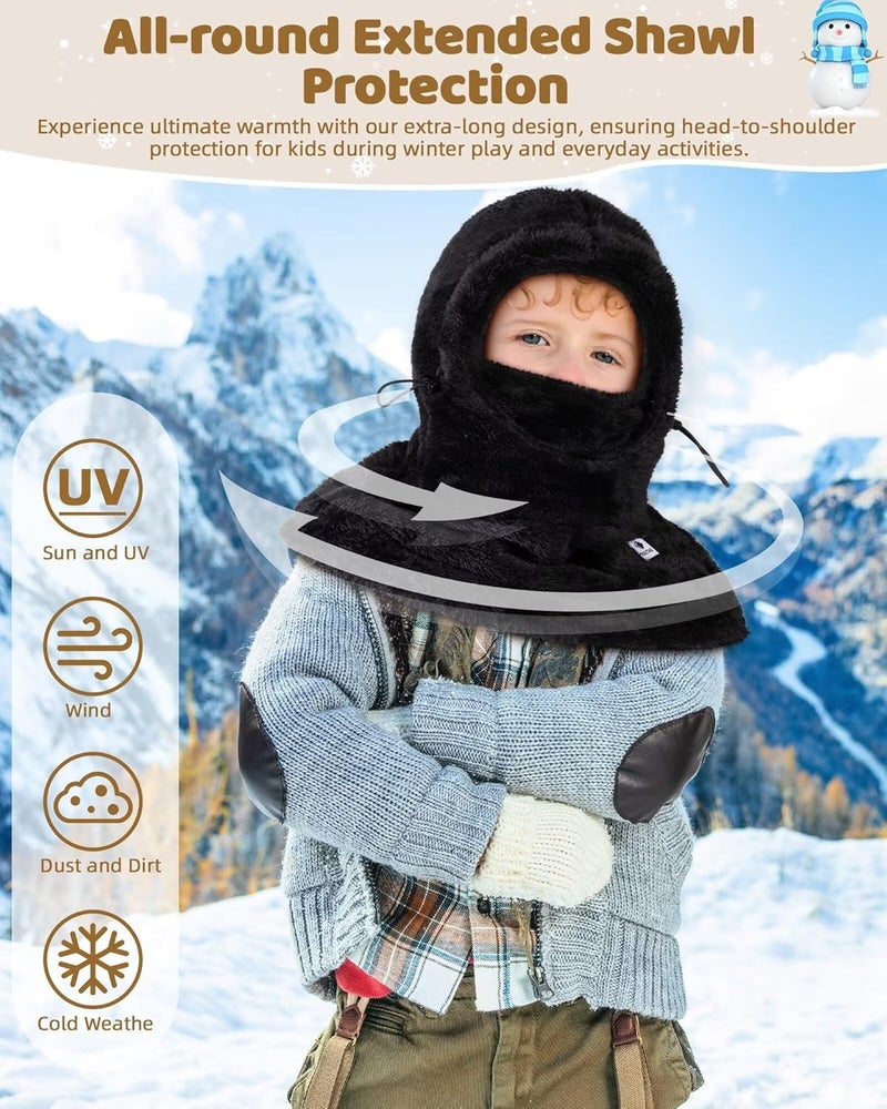 HAITHO Kids Ski Mask Balaclava for Boys Girls, 2 Size Fleece Winter Face Mask Hat for Kids Toddler, Warm Balaclava Hood Neck Scarf - Image 5